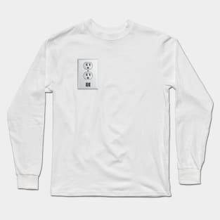 Fake Wall Outlet Sticker (Accurate Size) Long Sleeve T-Shirt